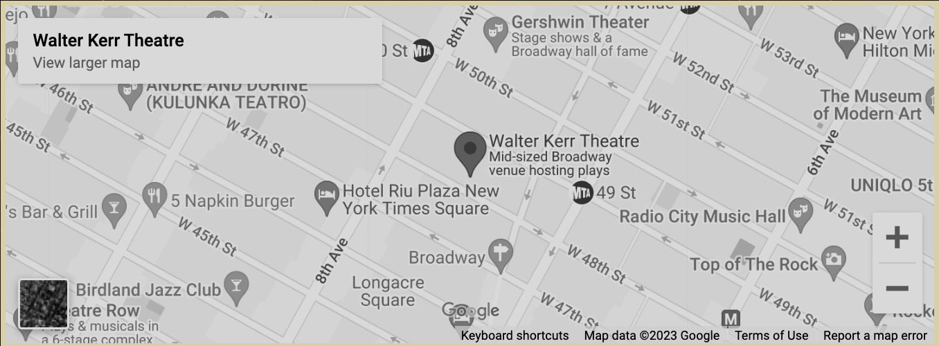 A Google Map of the Walter Kerr Theatre